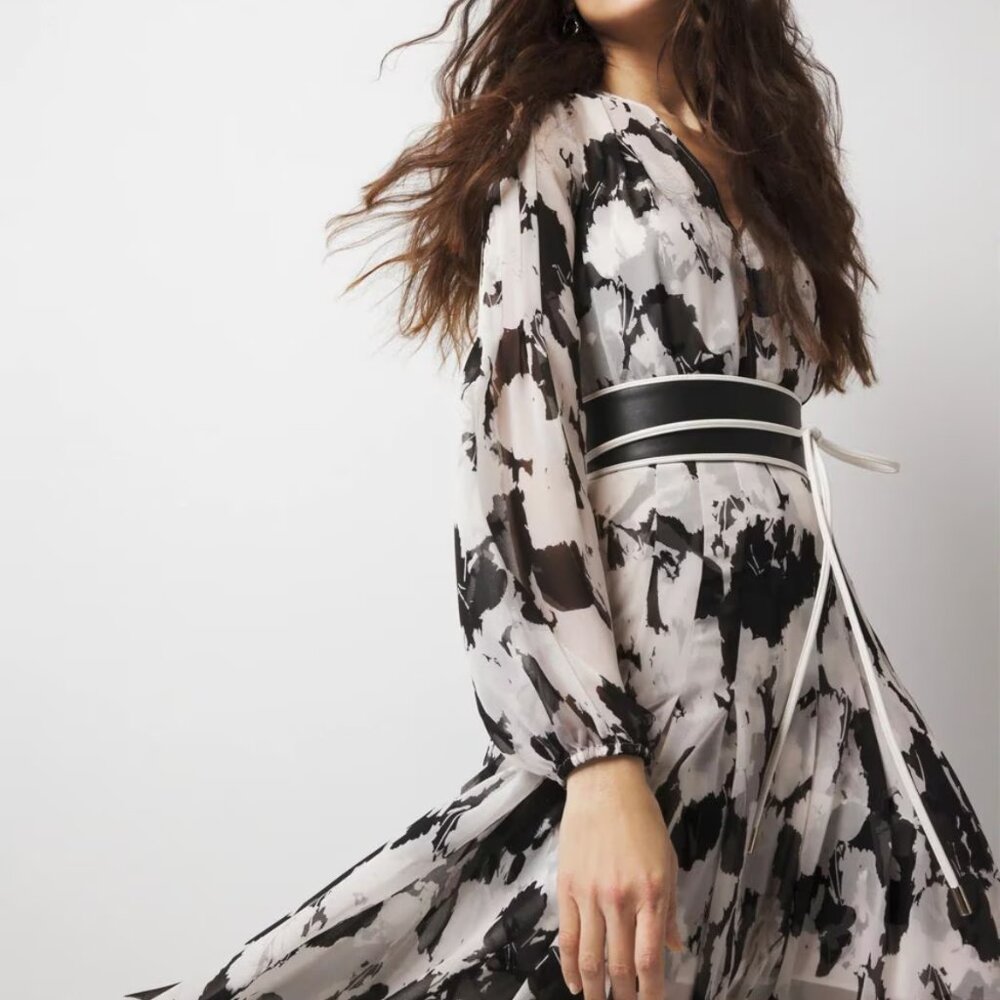 White House Black Market Black and White Maxi Dress